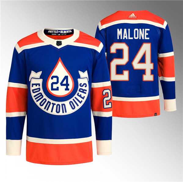 Mens Edmonton Oilers #24 Brad Malone 2023 Royal Heritage Classic Primegreen Stitched Jersey Dzhi